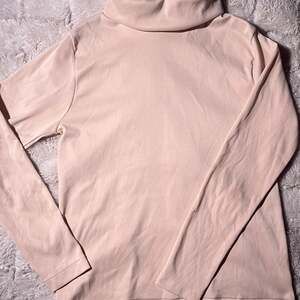 Vintage 1970s Kmart Turtleneck Shirt Tan Beige Long Sleeve